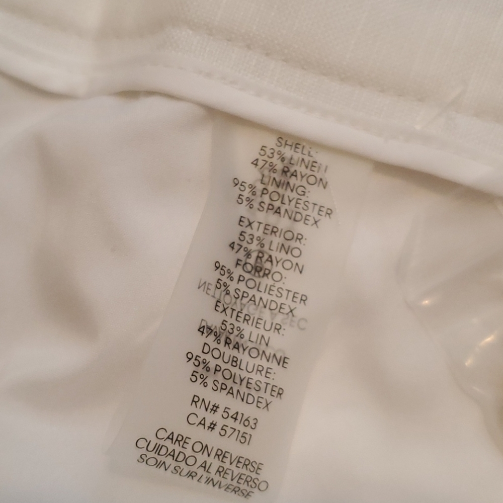 NWT CALVIN KLEIN linen White pants - Picture 8 of 10